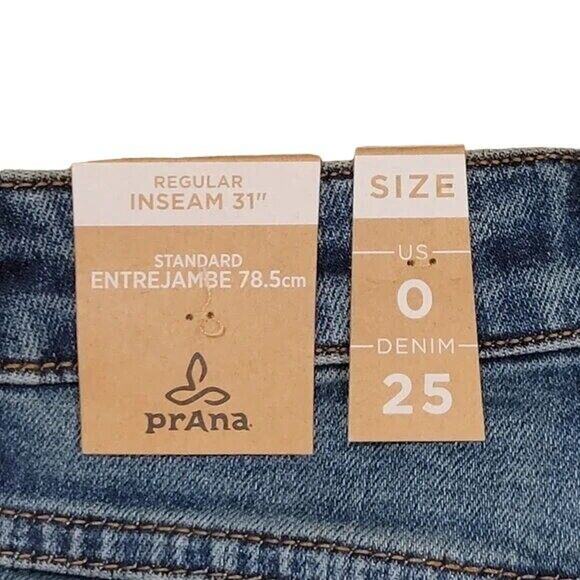 NWT prAna Sienna Jeans Skinny Stretch Cotton Mid Rise 0 / 25 True Blue #3203 - Picture 6 of 15